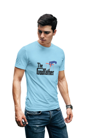 The Godfather Men Regular Fit Tshirt 180 Sky Blue Regular Fit Tshirt - Premium Cotton Men Wear
