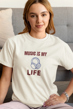 Music Is My Life Women Oversized 210 Off White Oversized - Premium Cotton Women Wear