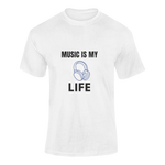 Men Regular Fit Tshirt - Music Is My Life Men Regular Fit Tshirt 180 White | Fullmoon Styles