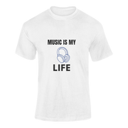 Men Regular Fit Tshirt - Music Is My Life Men Regular Fit Tshirt 180 White | Fullmoon Styles