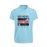 Men Regular Fit Tshirt - Rock N Roll With Music Men Regular Fit Tshirt 180 Sky Blue | Fullmoon Styles