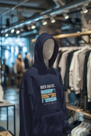 Navy Blue Regular Fit Hoodie - Rock N Roll With Music Women Regular Fit Hoodie 320 Design | Women Fashion