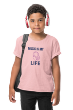 Music Is My Life Kids Regular Fit Tshirt 180 Baby Pink Regular Fit Tshirt - Premium Cotton Kids Wear