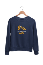 Premium Navy Blue Regular Fit Sweatshirt for Women - 320 GSM Cotton | Fullmoon Styles