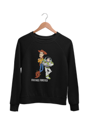 Men Regular Fit Sweatshirt - Woody And Buzz Friends Forever Men Regular Fit Sweatshirt 320 Black | Fullmoon Styles