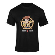 Men Regular Fit Tshirt - Toy Story Woody Sheriff Men Regular Fit Tshirt 180 Black | Fullmoon Styles