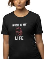Music Is My Life Women Oversized 240 Black Oversized - Premium Cotton Women Wear