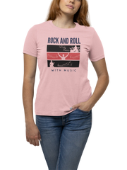 Rock N Roll With Music Women Oversized 240 Baby Pink Oversized - Premium Cotton Women Wear