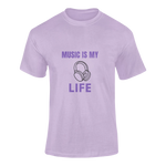 Men Regular Fit Tshirt - Music Is My Life Men Regular Fit Tshirt 180 Lavender | Fullmoon Styles