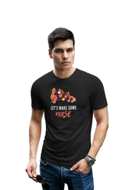 Lets Make Some Noise Men Oversized 210 Black Oversized - Premium Cotton Men Wear