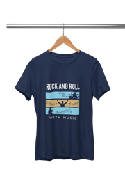 Premium Navy Blue Regular Fit Tshirt for Women - 180 GSM Cotton | Fullmoon Styles