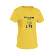 Women Regular Fit Tshirt - Music Is My Life Women Regular Fit Tshirt 180 Yellow | Fullmoon Styles