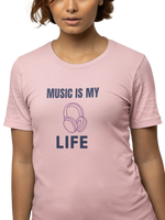 Music Is My Life Women Oversized 240 Baby Pink Oversized - Premium Cotton Women Wear