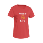 Women Regular Fit Tshirt - Music Is My Life Women Regular Fit Tshirt 180 Red | Fullmoon Styles