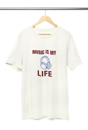 Men Oversized - Music Is My Life Men Oversized 210 Off White | Fullmoon Styles