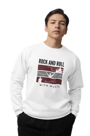 Comfortable Men Regular Fit Sweatshirt in White - 320 GSM | Fullmoon Styles