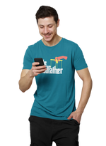 The Godfather Men Oversized 240 Teal Blue Oversized - Premium Cotton Men Wear