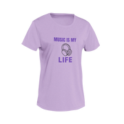 Women Regular Fit Tshirt - Music Is My Life Women Regular Fit Tshirt 180 Lavender | Fullmoon Styles