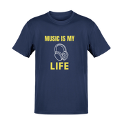 Music Is My Life Men Oversized 210 Navy Blue Oversized - Premium Cotton Men Wear