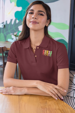 Comfortable Women Polo Shirt in Maroon - 220 GSM | Fullmoon Styles