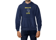 Music Is My Life Men Regular Fit Hoodie 320 Navy Blue Regular Fit Hoodie - Premium Cotton Men Wear