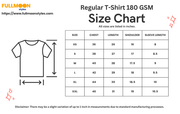 Fullmoon Styles | Regular Fit Tshirt Size Chart